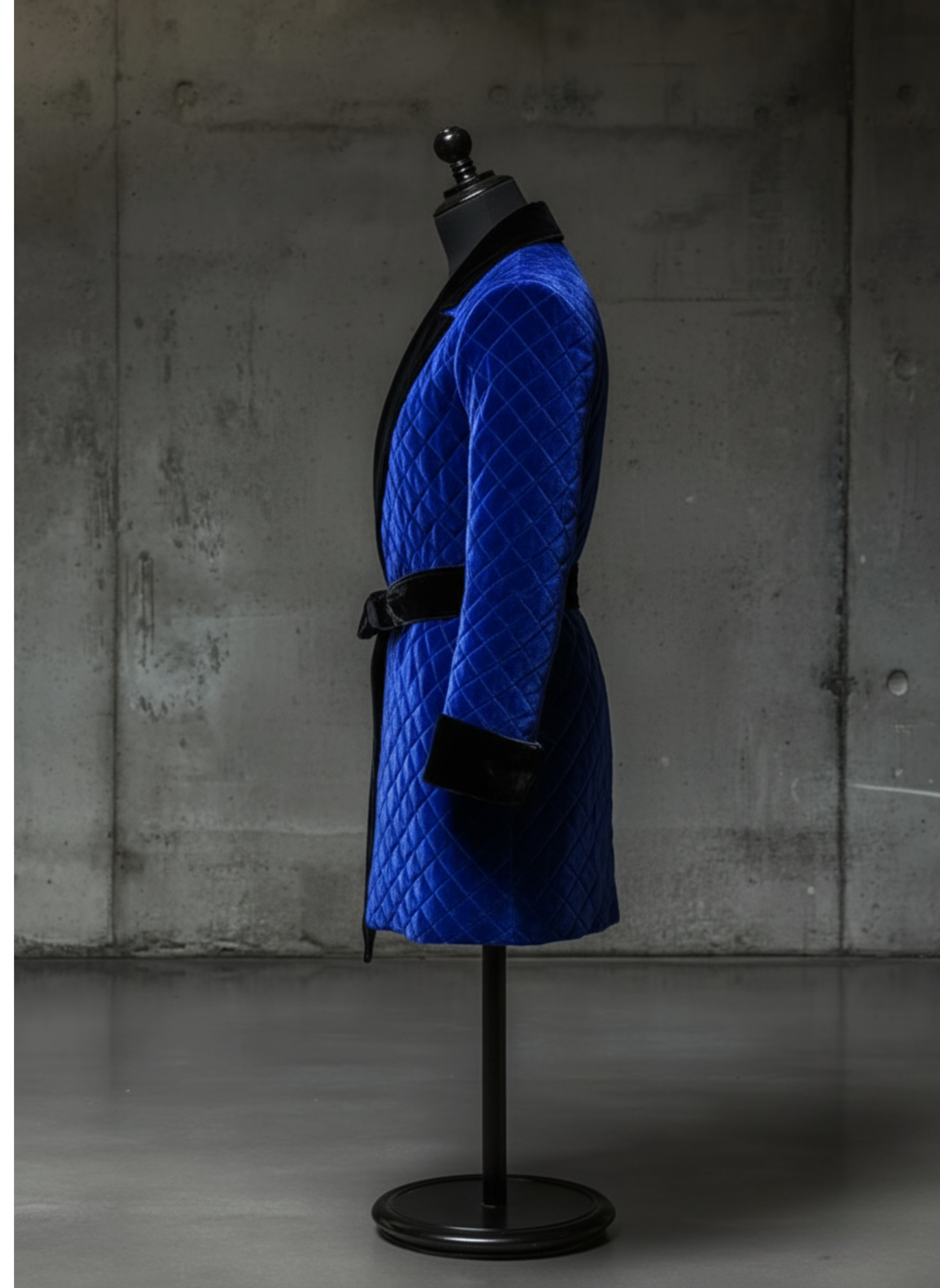 Velsoir Royal Blue Velvet Smoking Robe For Men