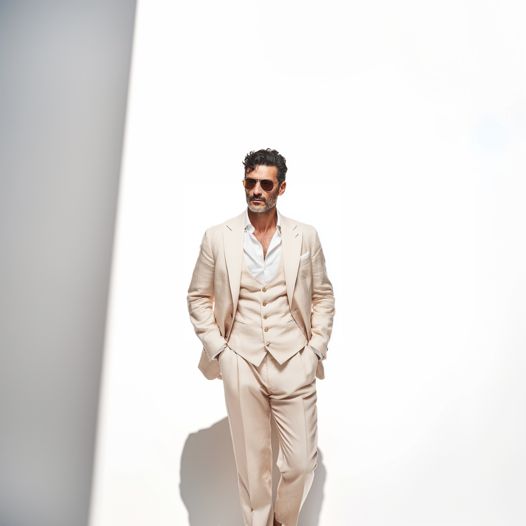 Velsoir Beige 3-Piece Suit Men