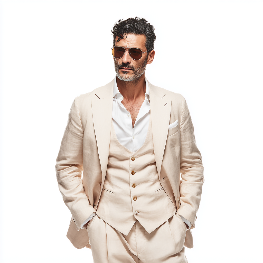 Velsoir Beige 3-Piece Suit Men