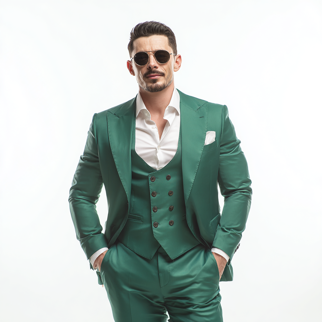 Velsoir Green 3-Piece Suit Men