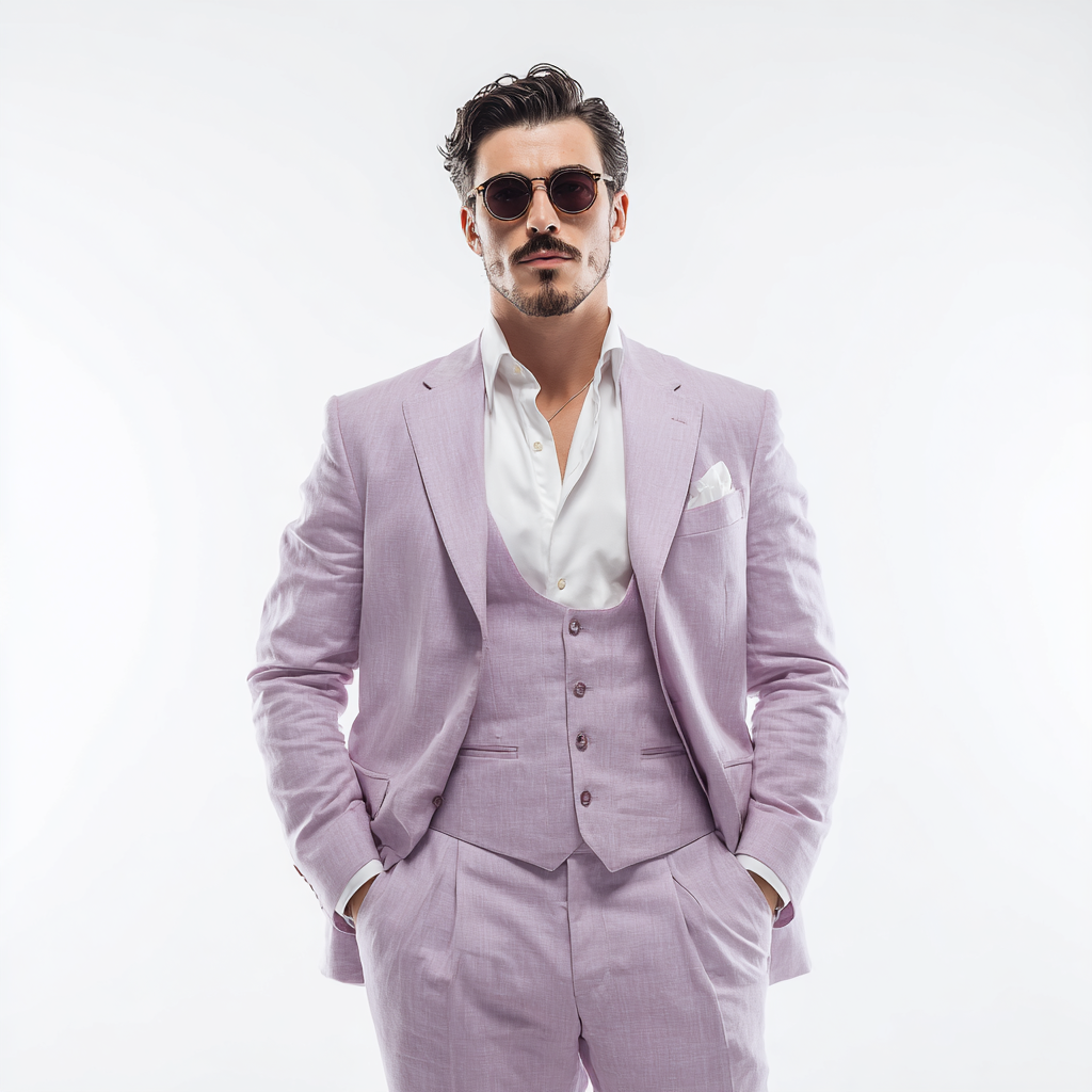 Velsoir Lavender 3-Piece Suit Men