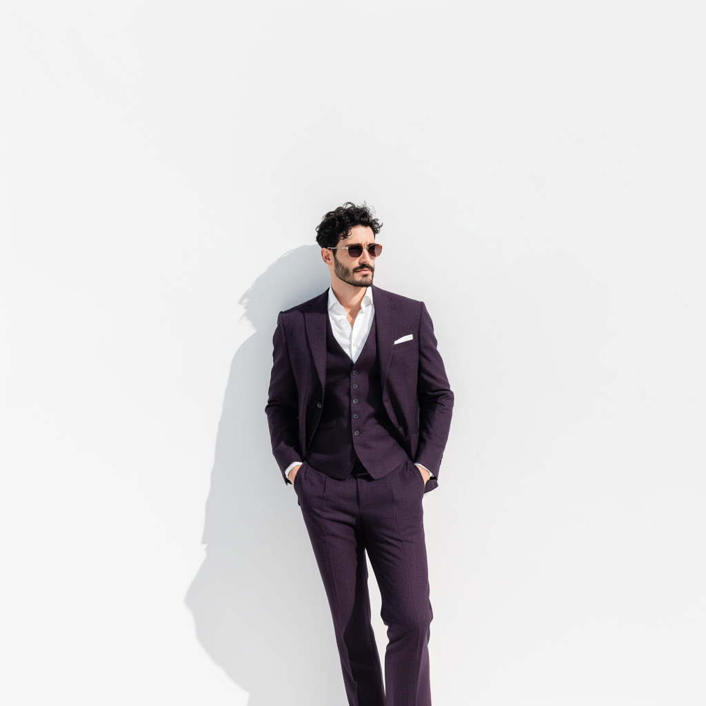 Velsoir Dark Purple 3-Piece Suit Men