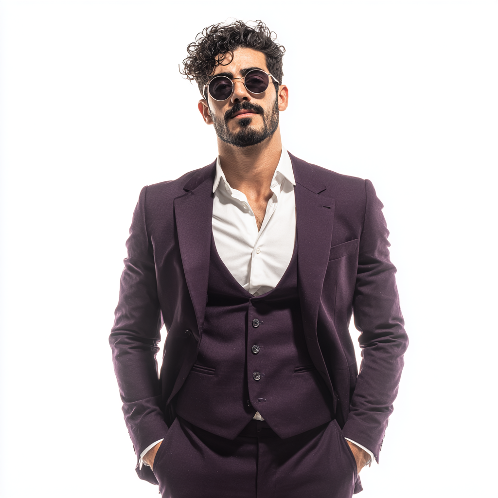 Velsoir Deep Purple 3-Piece Suit Men