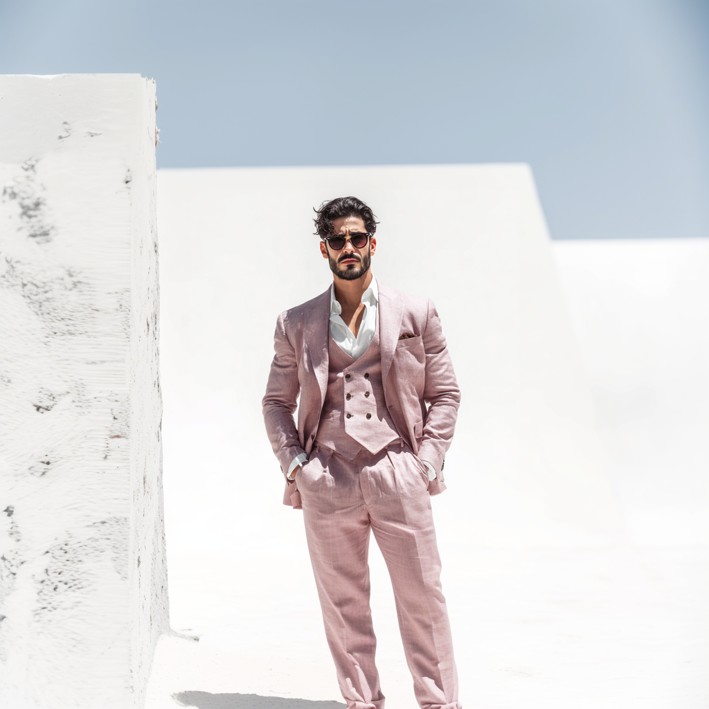 Velsoir Dusty Pink 3-Piece Suit Men