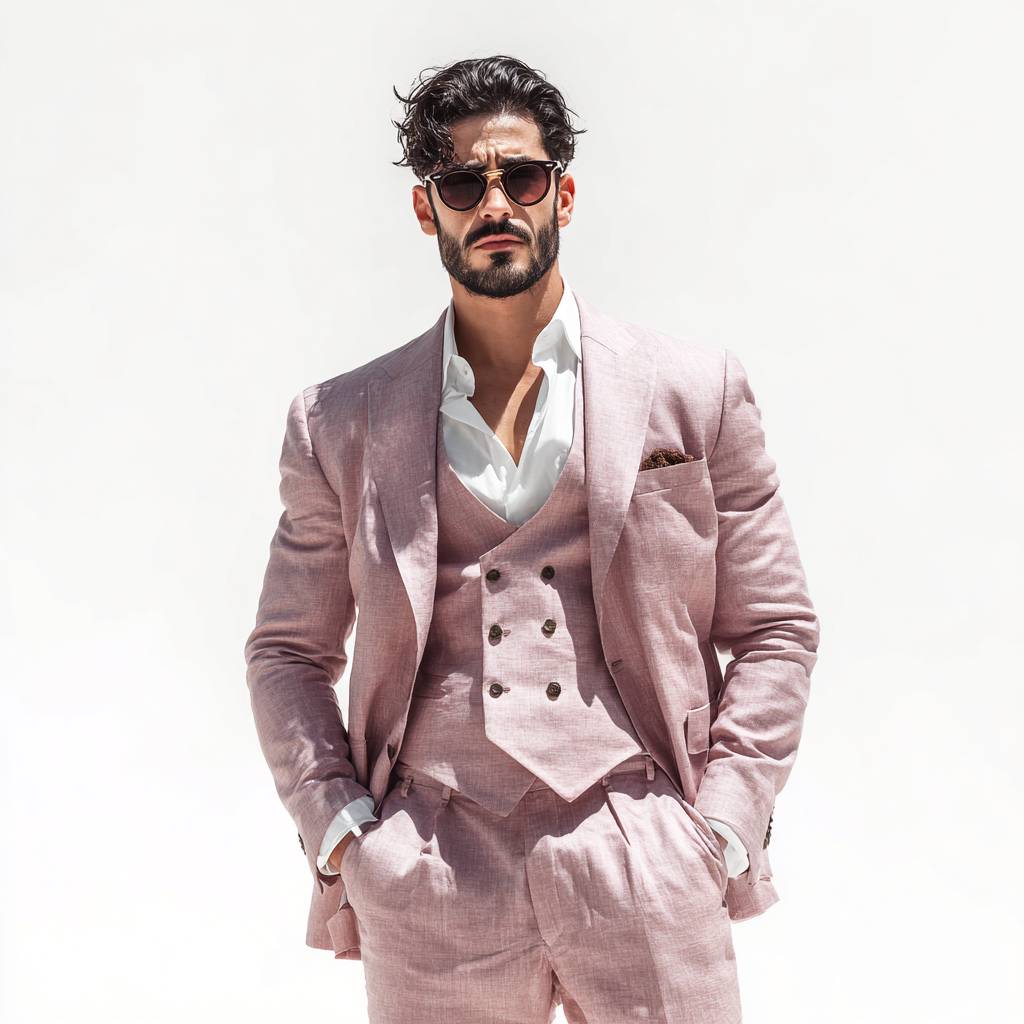 Velsoir Dusty Pink 3-Piece Suit Men