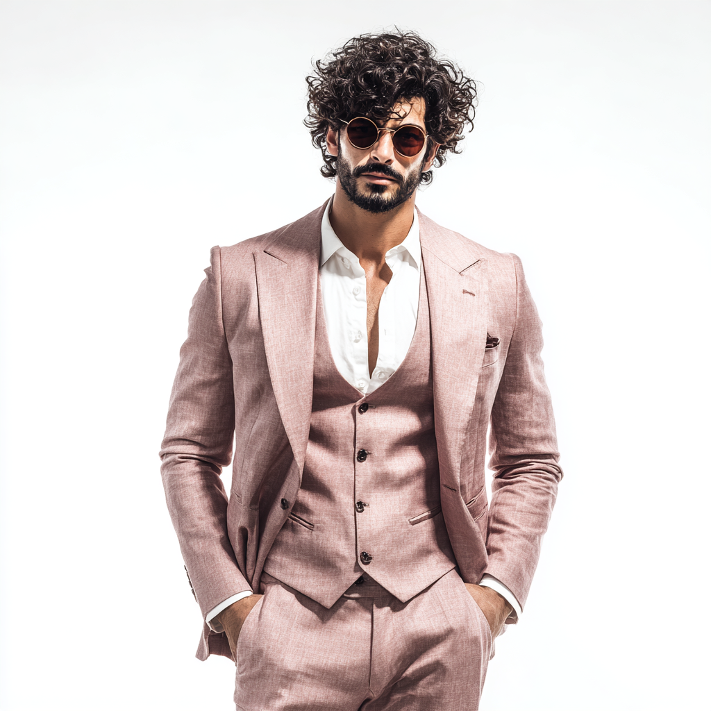 Velsoir Rose Dusty Pink 3-Piece Suit Men