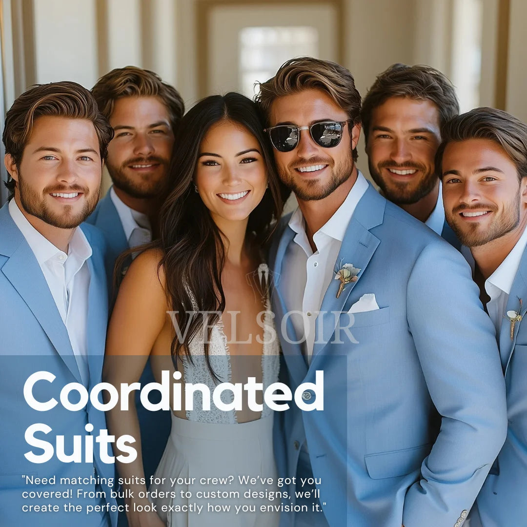 Sartorial Legacy Ice Blue 2-Piece Tuxedo Suit For Men