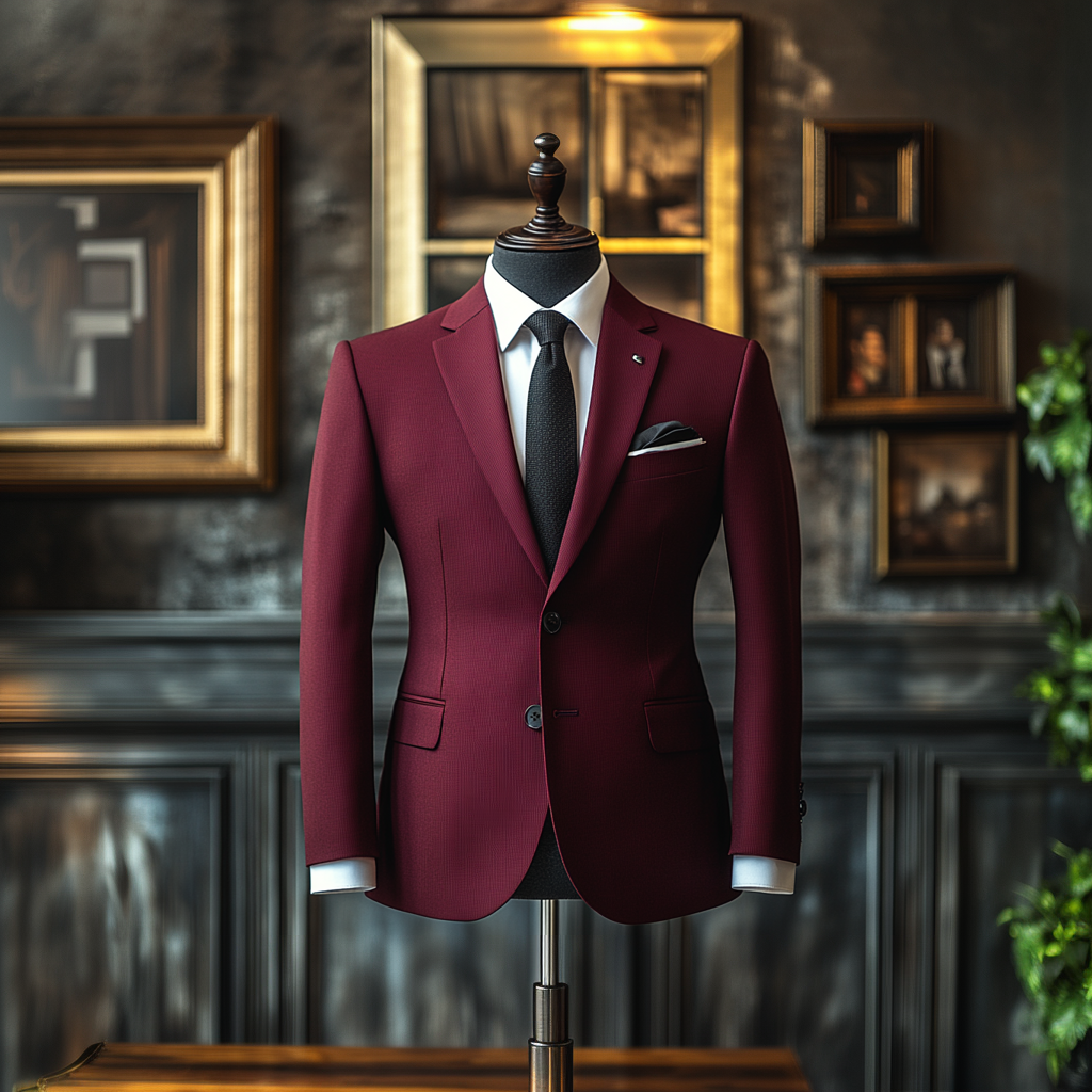 The Gentleman’s Duo: Classic Burgundy 2-Piece Suit For Men