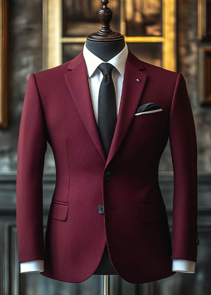 The Gentleman’s Duo: Classic Burgundy 2-Piece Suit For Men