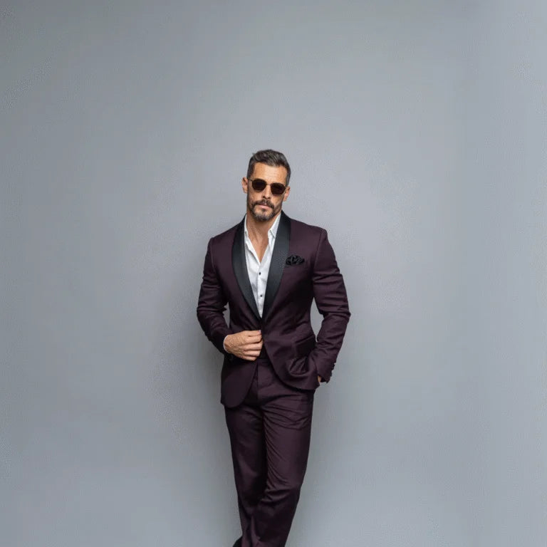 The Glacier Tux Rich Burgundy 2-Piece Tuxedo Suit For Men