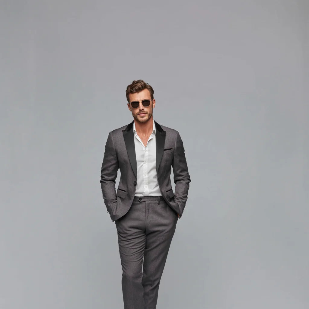 Heritage Tailor Charcoal Grey 2-Piece Tuxedo Suit For Men