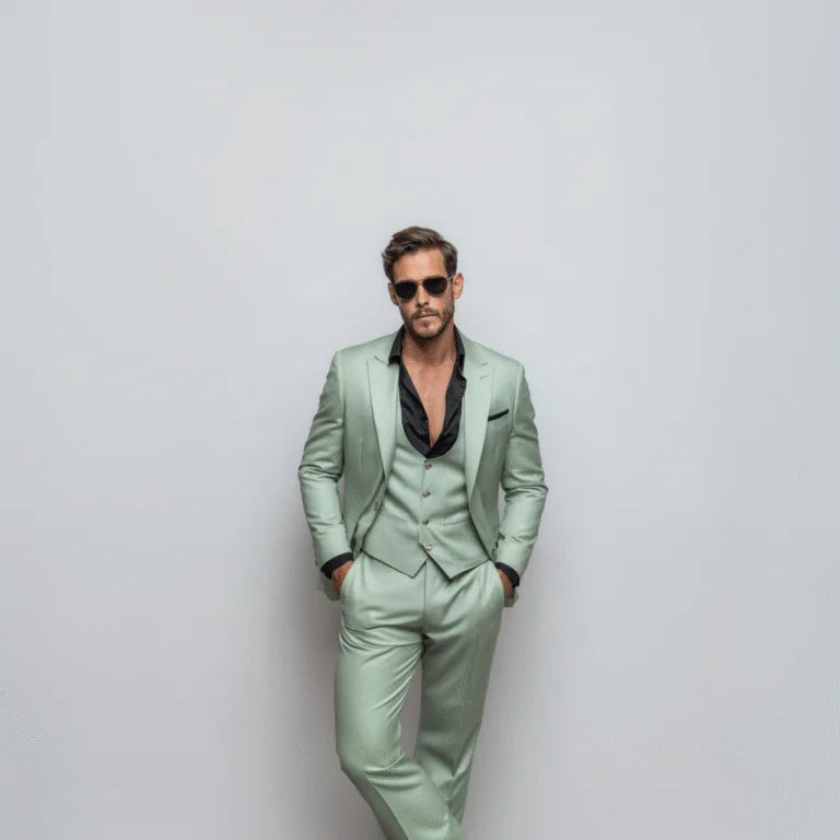 Gentleman’s Creed Mint Green 3-Piece Suit For Men