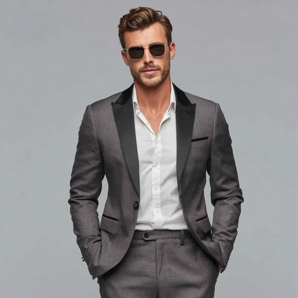 Heritage Tailor Charcoal Grey 2-Piece Tuxedo Suit For Men