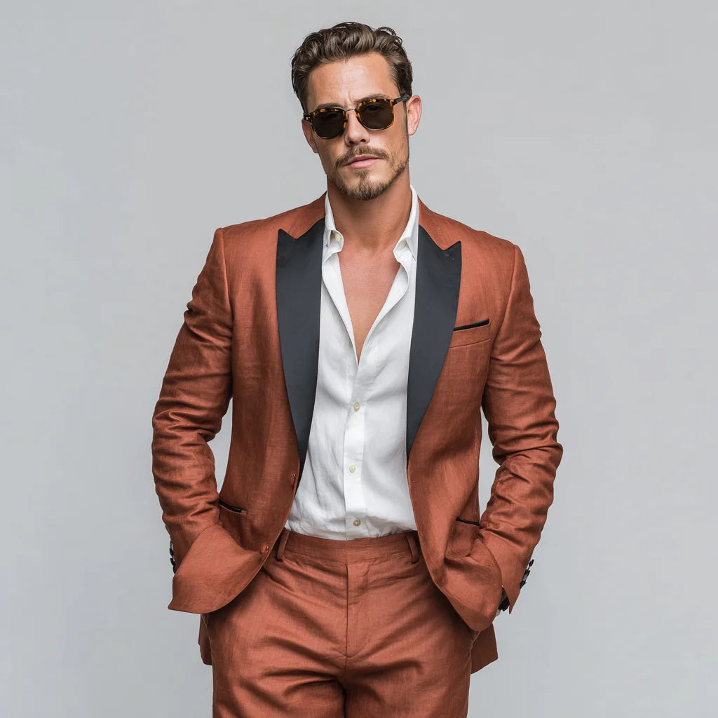 Savile Row Spirit Rust 2-Piece Tuxedo Suit For Men