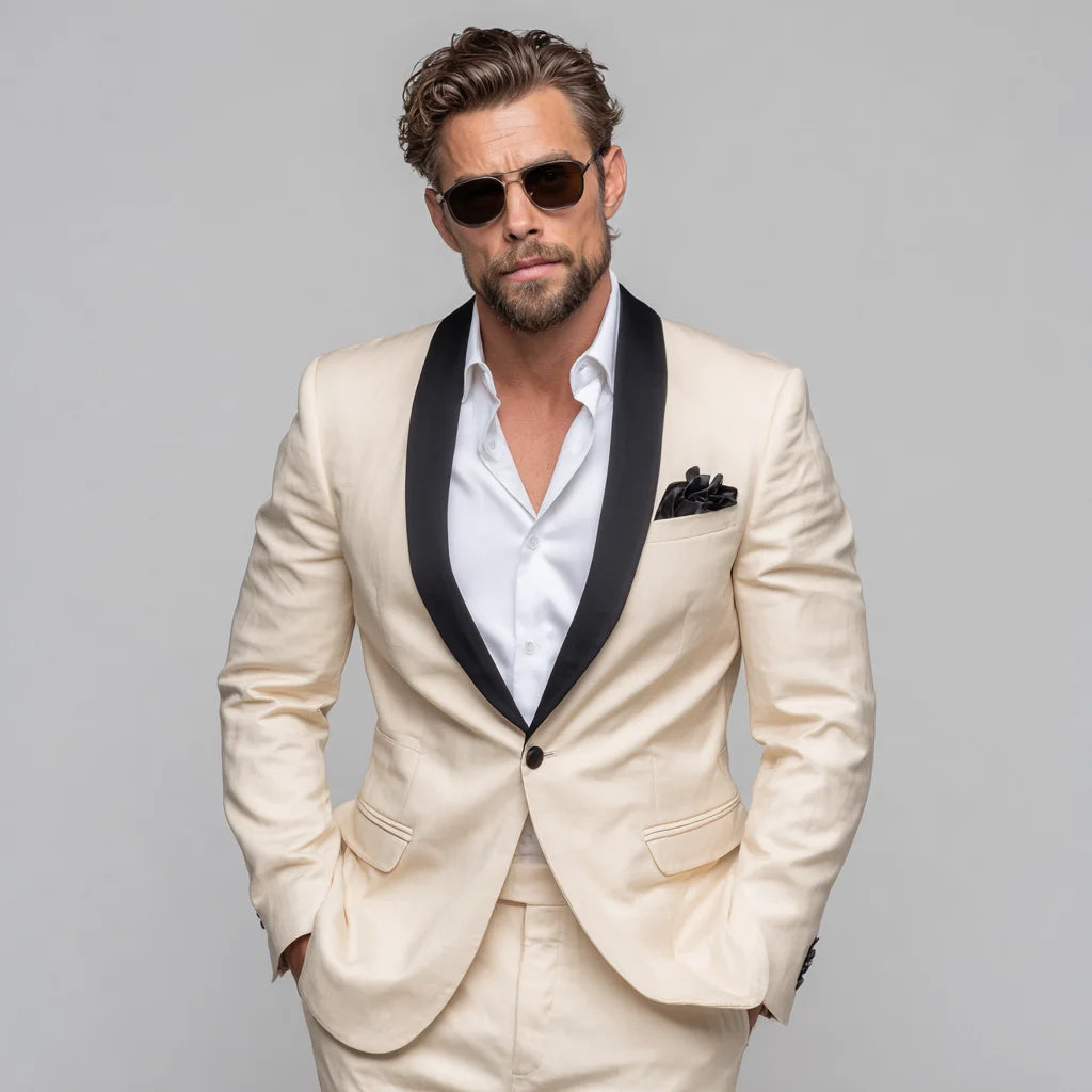 Midtown Elegance Ivory 2-Piece Tuxedo Suit For Men