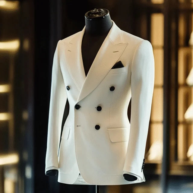 Stylish Premium Double Breasted White 2-piece Suit For Men’s