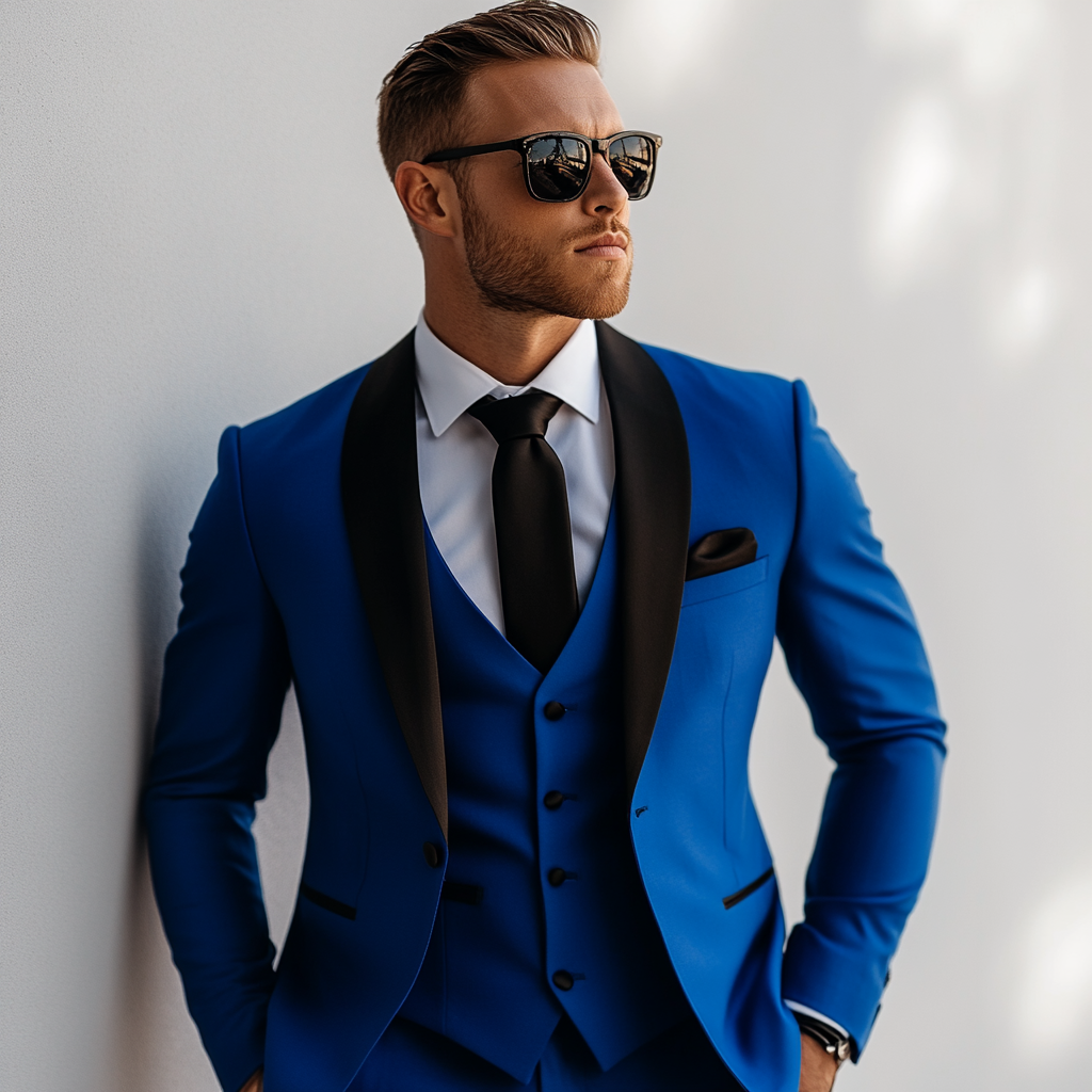 Royal Blue Men’s 3-Piece Suit For Men