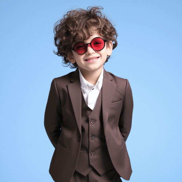Looking Sharp, Feeling Good With This Brown 3-Piece Suit For Kids