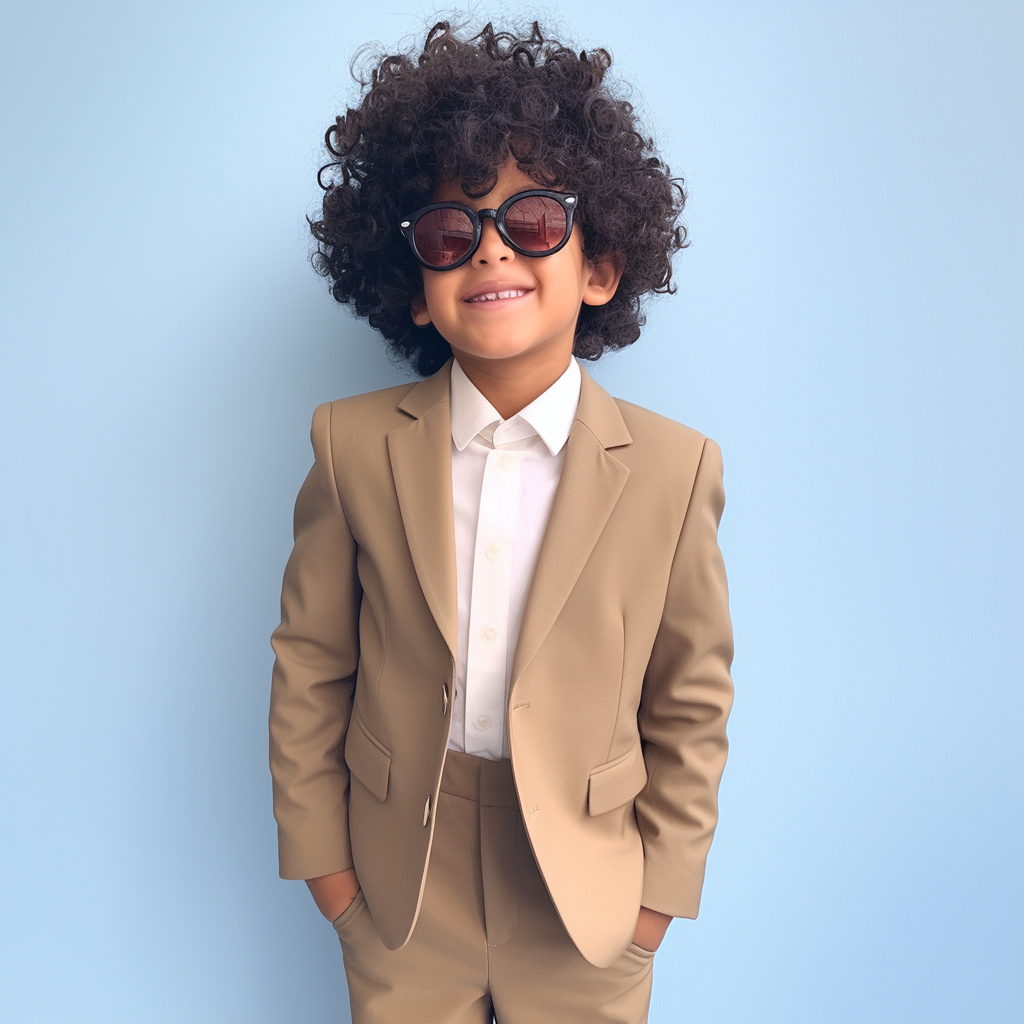 The Dapper Dude-Duo Tan 2-Piece Suit For Kids