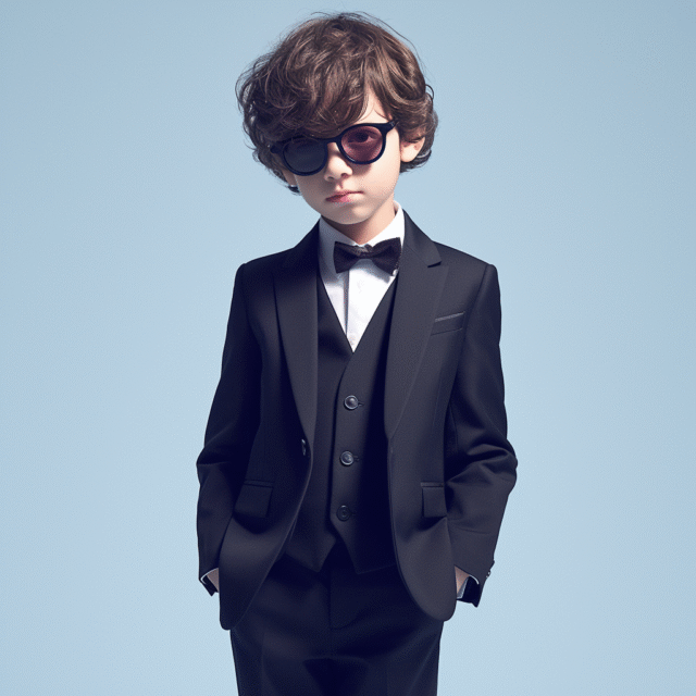 Junior Esquire Black 3-Piece Suit for Kids