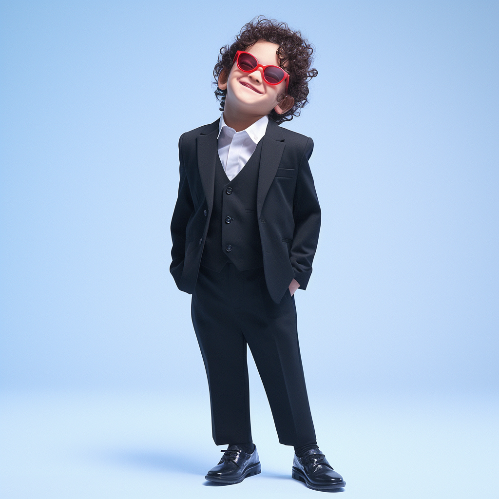 The Suave Sprout Black 3-Piece Suit For Kids