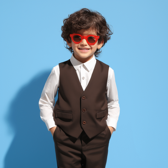 Dapper Dude Brown 2-Piece Suit For Kids