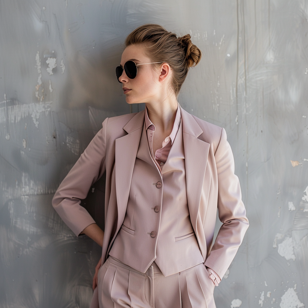 Dusty Rose Women’s 3-Piece Suit For Women