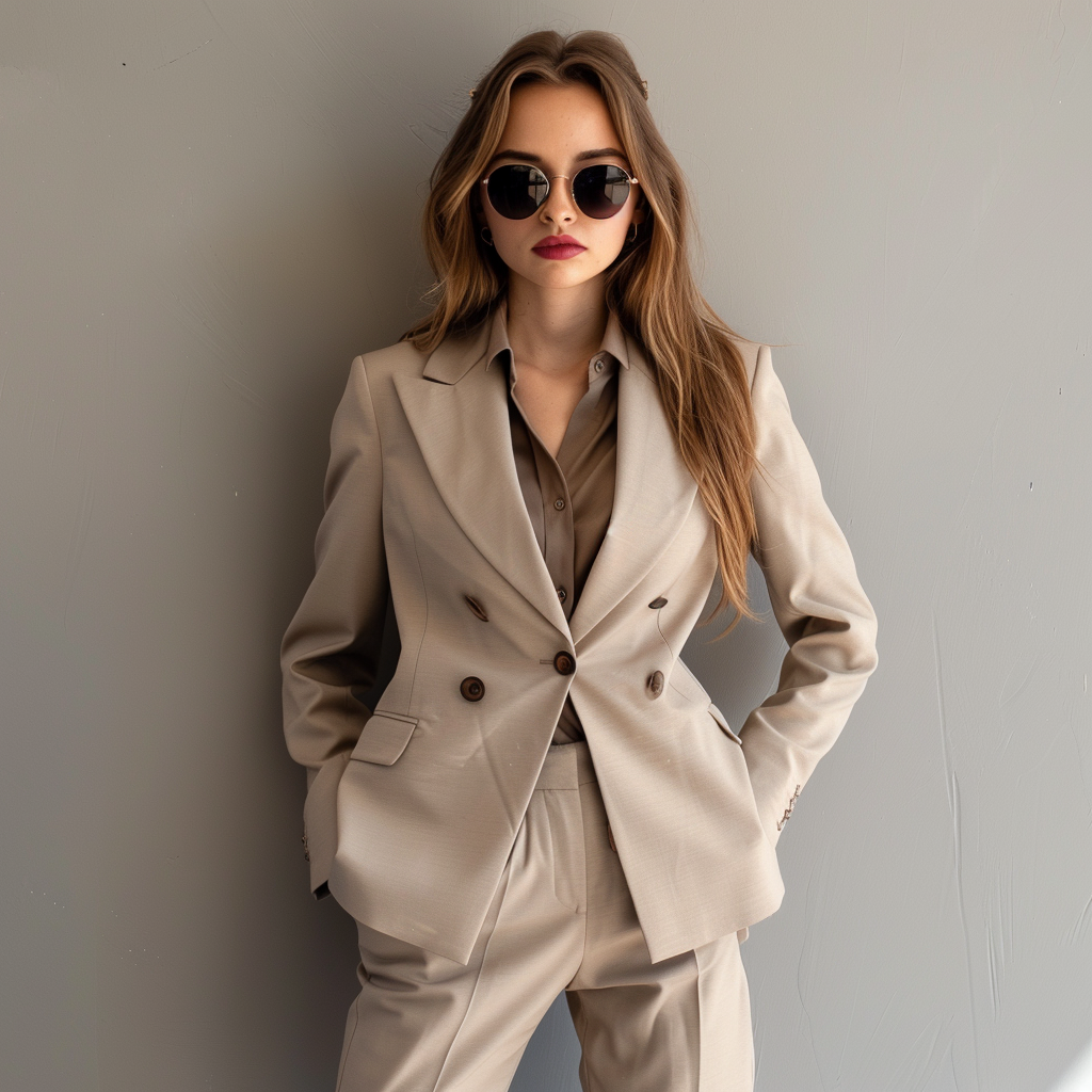 Women’s Taupe 2-Piece Suit – Stylish Formal Wear | Tailored Suit