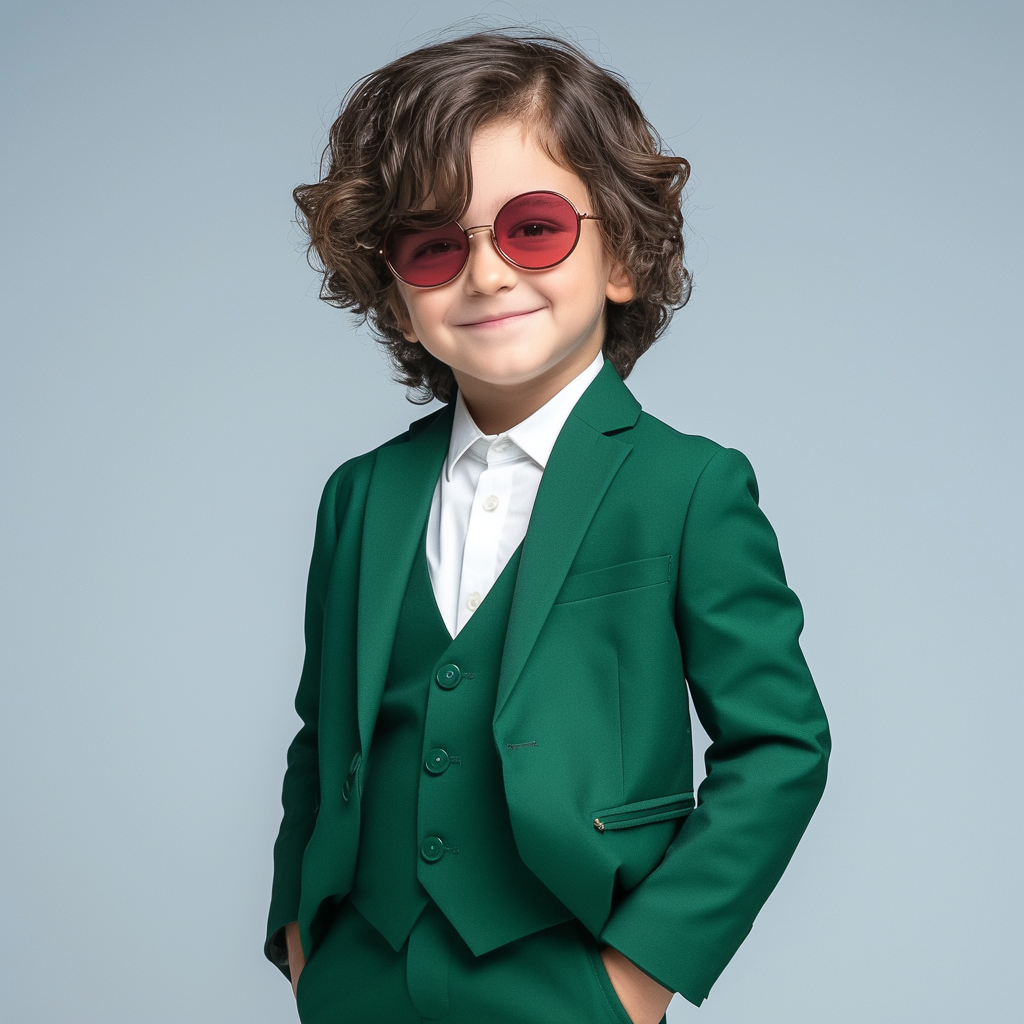 Tiny Trendsetter Green 3-Piece Suit For Kids
