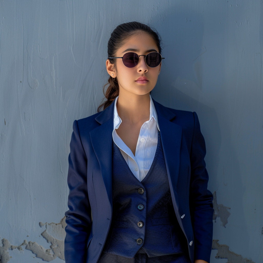 Women’s Custom Classy 3-Piece Navy Blue Suit – Perfect for Weddings and Parties