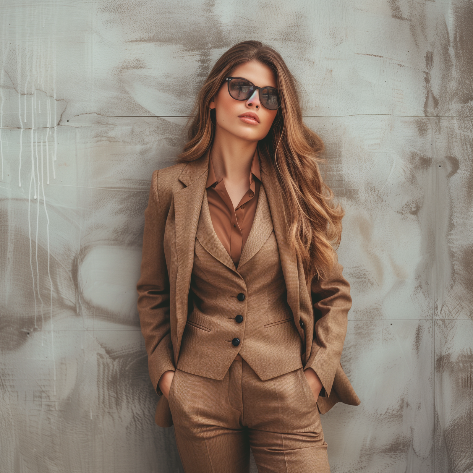 Women’s Custom Classy 3-Piece Light Brown Suit – Perfect for Weddings and Parties