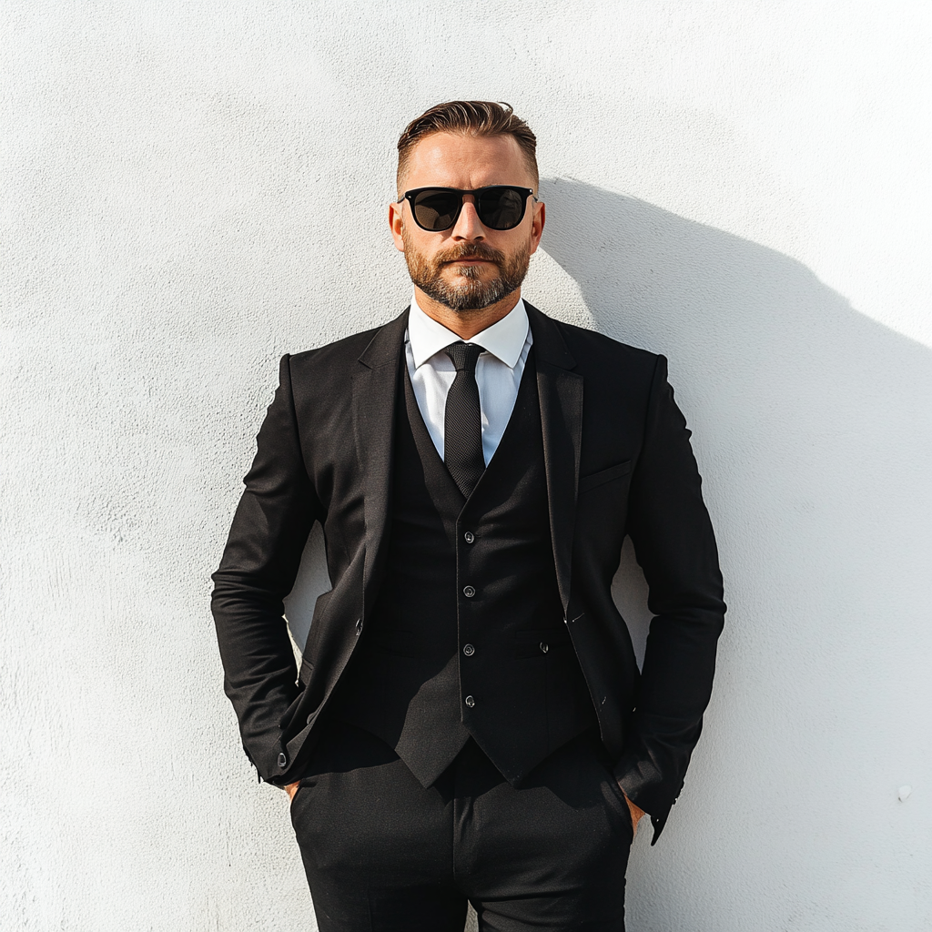 Men’s Custom Classy 3-Piece Black Suit – Perfect for Weddings and Parties