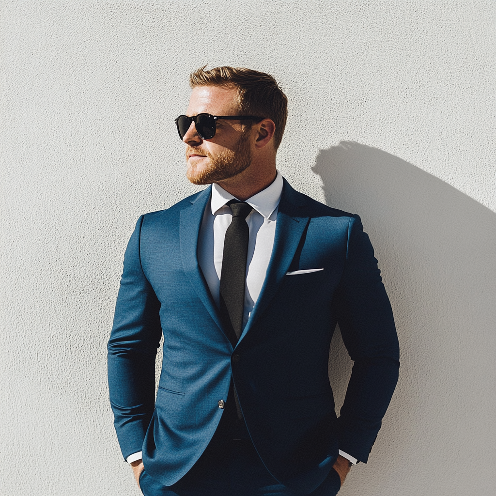 The Gentleman’s Trio: Classic Royal Blue 2-Piece Suit For Men