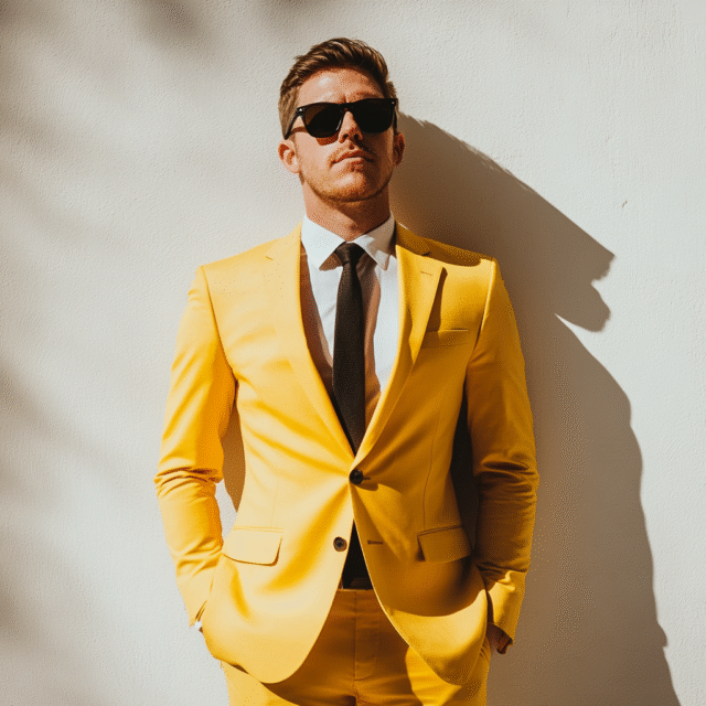 Men’s Yellow Two-Piece Suit – Stylish Formal Wear | Tailored Suit
