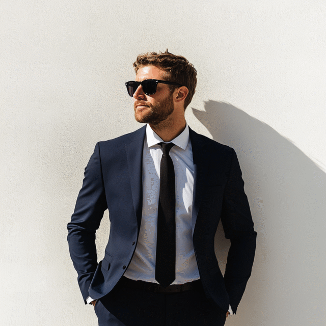 Men’s Custom Classy Two-Piece Black Suit – Perfect for Weddings and Parties