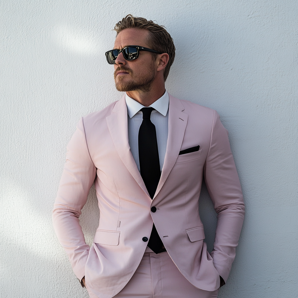 Pink Two-Piece Suit for Men - Custom Made Bespoke Wedding Suit, Tailored Wedding Attire