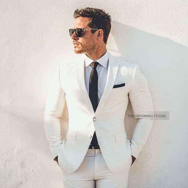 Men’s Cream White 2-Piece Suit – Stylish Formal Wear | Tailored Suit
