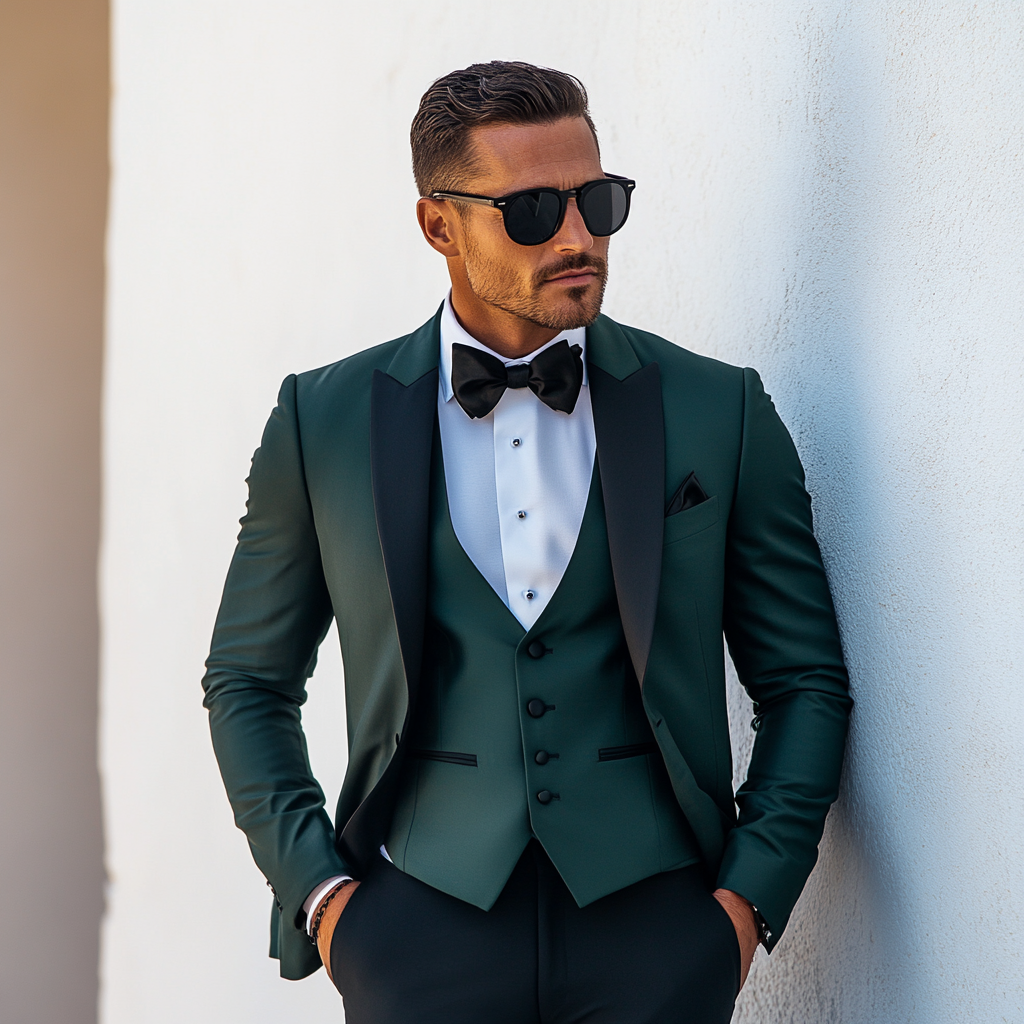 Men’s Forest Green 3-Piece Suit – Stylish Formal Wear | Tailored Suit