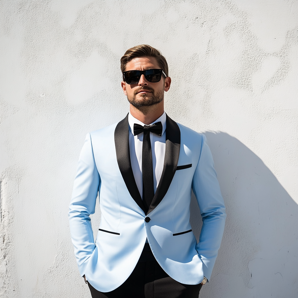 Men's Light Blue Two-Piece Suit - Stylish Formal Wear | Tailored Suit
