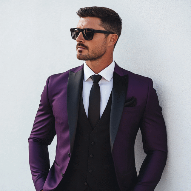 Men’s Custom Classy 3-Piece Purple Suit – Perfect for Weddings and Parties