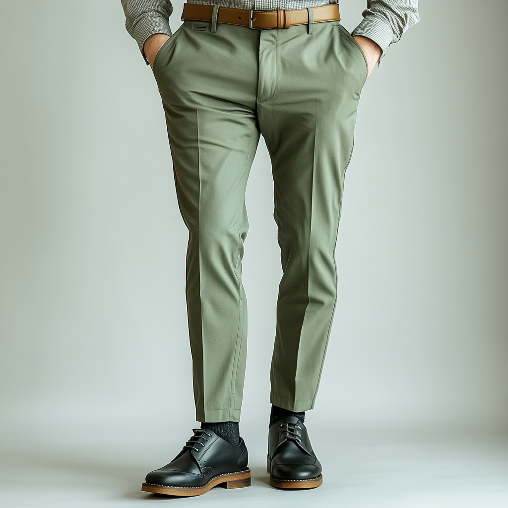 Elegance in Layers: This Olive Green Trousers For Men