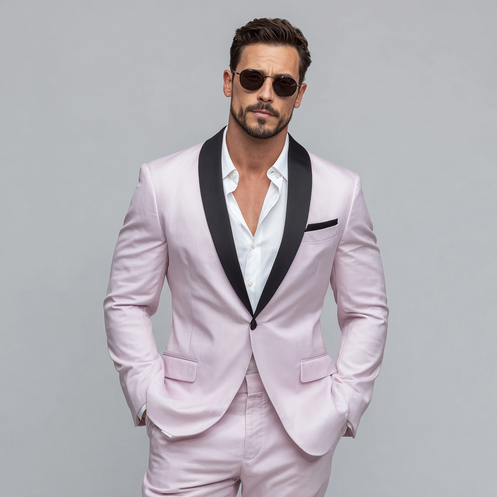 Skyline Soirée Blush Pink 2-Piece Tuxedo Suit For Men