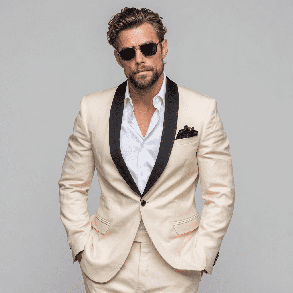 Midtown Elegance Ivory 2-Piece Tuxedo Suit For Men